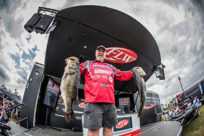 Charlie Ingram cracked a couple toads today. He's in fourth place.