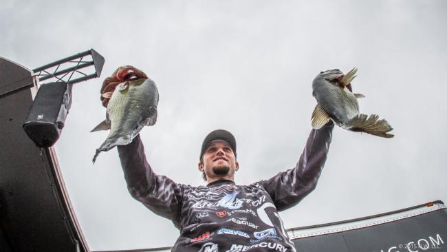 Pro Stetson Blaylock will fish a third day; he weighed 12-9 on day two of the Walmart FLW Tour on Beaver Lake and sits in fifth place.
